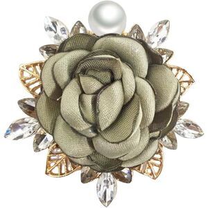 Elegant Rose Flower Brooch Pin Women Wedding Party Gift Gentleman's Green